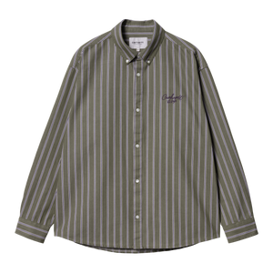 CHEMISE SIGNATURE STRIPES OFFICE GREEN CARHARTT WIP