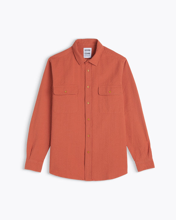 CHEMISE EN COTON ORANGE AVEC COL CLASSIQUE HOMECORE