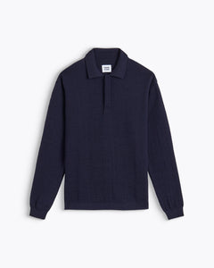 SWEAT POLO NEMESIS NAVY HOMECORE COTON LIGNE ROUGE MARQUE FRANCAISE COLLECTION HOMME CHIC BLEU MARINE FW24 BOUTIQUE VERSAILLES Streetwear Homecore Mode urbaine Casual chic Minimaliste Look Homecore Homecore Paris Vêtements Homecore Mode Homecore Marque Homecore