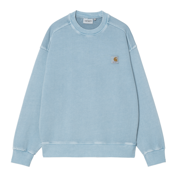 SWEATSHIRT NELSON LOGO CLAY BLUE CARHARTT WIP BALLON LOOSE FIT NOUVELLE COLLECTION NOUVEAU COLORIS ETE 2025 MIXTE CONCEPT STORE STREETWEAR VERSAILLES