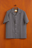 CHEMISE COL ITALIEN MANCHES COURTES TILE NAVY WHITE PORTUGUESE FLANNEL