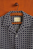 TILE SHIRT NAVY WHITE COTON PORTUGUESE FLANNEL MADE IN PORTUGAL