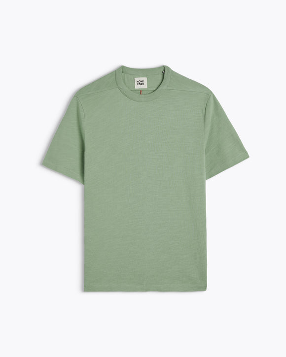 T-SHIRT EN COTON BIO RODGER SHAMROCK GREEN HOMECORE NOUVELLE COLLECTION LIGNE ROUGE DANS LE DOS HOMME CASUAL CHIC DECONTRACTE