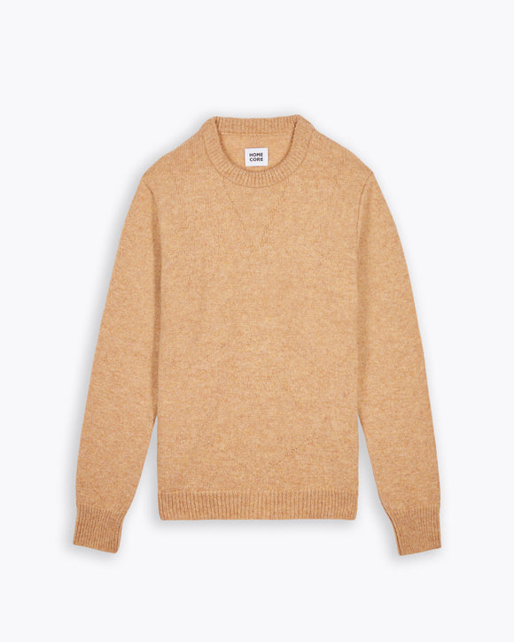PULL EN LAINE COL ROND SYEME OATMEAL HOMECORE Streetwear Homecore Mode urbaine Casual chic Minimaliste Look Homecore Homecore Paris Vêtements Homecore Mode Homecore Marque Homecore