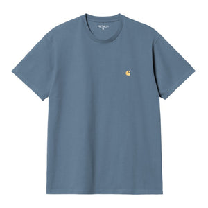 TEE SHIRT TEE POSITANO BLUE BLEU CIEL GOLD BRODERIE CHASE COUPE AMPLE HOMME FW24 AUTOMNE HIVER CARHARTT BOUTIQUE FRANCAISE VERSAILLES