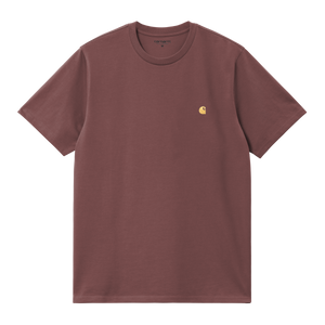 TEE SHIRT S/S CHASE DUSKY PINK PINE LOGO BRODÉ CARHARTT WIP COUPE DROITE MIXTE NOUVEEAU COLORIS STREETWEAR 