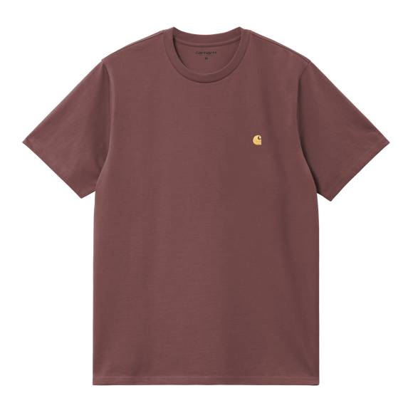 TEE SHIRT S/S CHASE DUSKY PINK PINE LOGO BRODÉ CARHARTT WIP COUPE DROITE MIXTE NOUVEEAU COLORIS STREETWEAR 