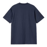 TSHIRT LOGO BLANC FUN RUN CARHARTT WIP BLEU MARINE