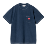 TEE SHIRT CARHARTT BLEU DENIM COUTURE APPARENTES POCHE COEUR HOMME FEMME MIXTE SS25 PRINTEMPS ETE VERSAILLES