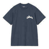 TSHIRT MANCHES COURTES LOGO BLEU COL ROND COTON CARHARTT WIP COUPE DROITE ANCIEN LOGO DANS LE DOS