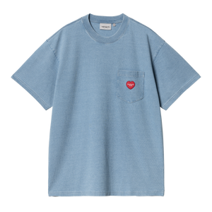 TEE SS POCKET HEART CARHARTT EMBROEIDERY OVERSIZE COMFORT MEN WOMEN SPRING SUMMER COTTON BLUE VERSAILLES BOUTIQUE 78 YVELINES