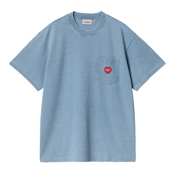 TEE SS POCKET HEART CARHARTT EMBROEIDERY OVERSIZE COMFORT MEN WOMEN SPRING SUMMER COTTON BLUE VERSAILLES BOUTIQUE 78 YVELINES