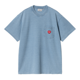 TEE SS POCKET HEART CARHARTT EMBROEIDERY OVERSIZE COMFORT MEN WOMEN SPRING SUMMER COTTON BLUE VERSAILLES BOUTIQUE 78 YVELINES