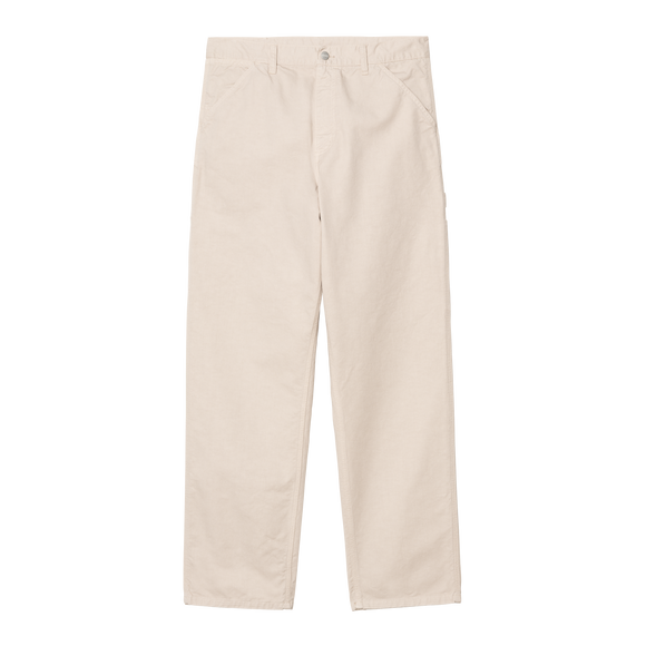 PANTALON COUPE LARGE AMPLE BEIGE LOGO 4 POCHES CARHARTT NATURAL ECRU HOMME MEN COLLECTION SS25 VERSAILLES 78 MODE STYLE STREETWEAR BOUTON OVERSIZE ETE PRINTEMPS SUMMER SPRING