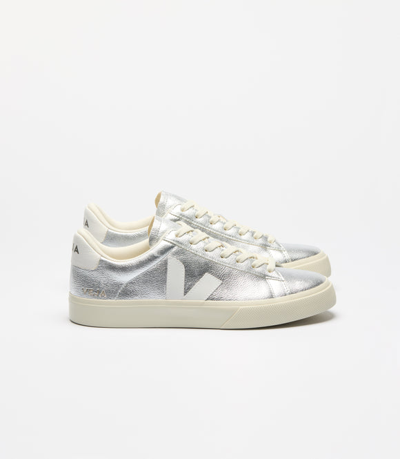 CHAUSSURE ETHIQUE ECORESPONSABLE CAMPO LEATHER SILVER WHITE VEJA VERSAILLES