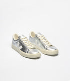 CHAUSSURE BEST SELLER CAMPO EN CUIR ARGENT LOGO BLANC VEJA FABRIQUE AU BRESIL ETHIQUE NOUVEAUTE EN BOUTIQUE SEE YOU