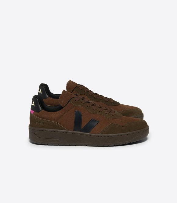 BASKET V-90 SUEDE WALNUT BLACK VEJA 