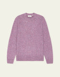 Pull Col Rond Douceur Oyster Rose Melange Les Deux, un pull doux en maille à col rond, texture chinée rose.