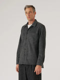Chemise de travail Universal Works Dam Marl Marine gris chiné pour homme, avec poches poitrine.