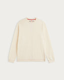 Sweatshirt Aquae Ecru HOMECORE en molleton doux, un pull écru à manches longues et col rond.