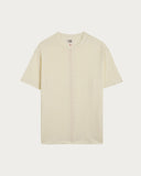 T-shirt Robert Cocoa HOMECORE en coton slub beige clair, idéal pour un look décontracté et confortable.