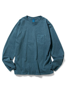 TEE SHIRT L/S POCKET CREW P-SLATE GOOD ON JAPAN CLOTHE 