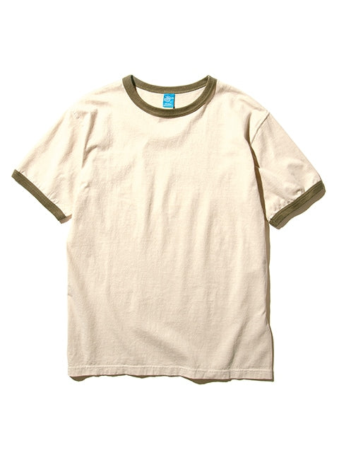 TEE SHIRT S/S RINGER OLIVE GOOD ON MADE IN JAPAN VERSAILLES SEEYOU