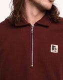 Sweat Manso Chocolat Olow, à col zippé, manches longues et poche kangourou. Idéal pour un style décontracté.