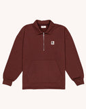 Sweat Manso Chocolat Olow, à col zippé, manches longues et poche kangourou. Idéal pour un style décontracté.