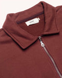 Sweat Manso Chocolat Olow, à col zippé, manches longues et poche kangourou col classique.