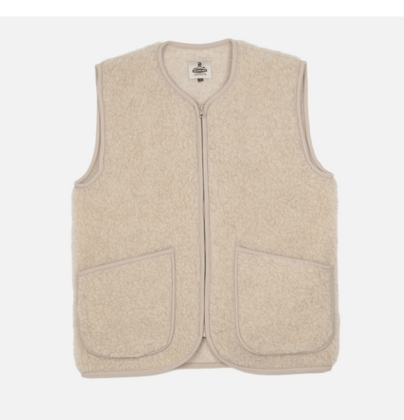 GILET LAINE PEPITCO BEIGE / COLDBREAKER