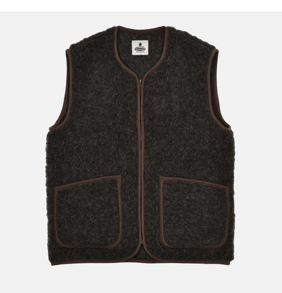 GILET LAINE PEPITCO MID BROWN / COLDBREAKER