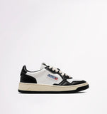 AUTRY SNEAKERS HOMME SNEAKERS MEDALIST LOW EN CUIR BLANC ET NOIR