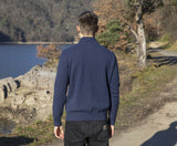 PULL HOMME EN LAINE MONTAGNE BLEU MADE IN FRANCE CABANE