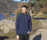 PULL COL MONTANT BOUTON EN BOIS  MONTAGNE NAVY CABANE