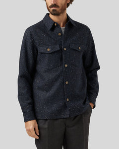 WOOL JACKET DONEGAL NAVY PORTUGUESE FLANNEL