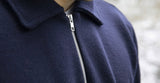 PULL LAINE MERINOS ZIP COL POLO VALLON MARINE CABANE