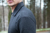 POLO MANCHE LONGUE LAINE VALLON ANTHRACITE CABANE